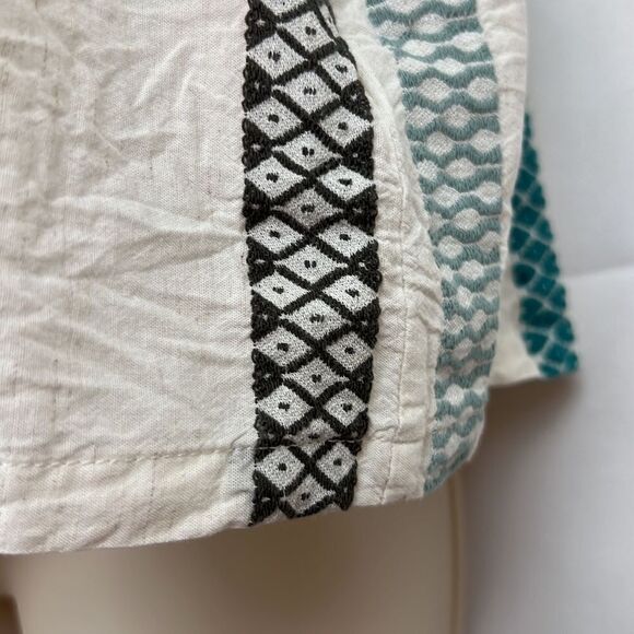 Splendid Elian Square Neck Tank Top size XL cream/teal - Picture 7 of 14